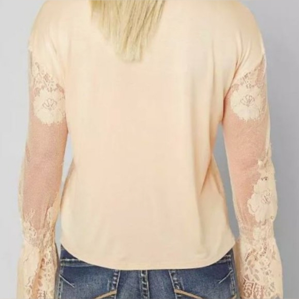 Daytrip See Through Lacey Long Sleeve Top Sz Med - Picture 2 of 9